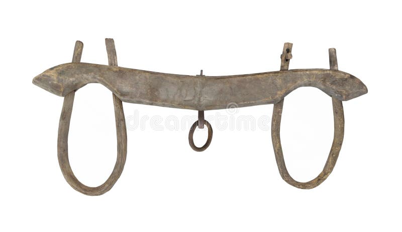 Old oxen yoke isolated.