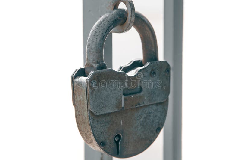 Old Padlock, Rusty Gate Lock Door Close Stock Photo Image of lock