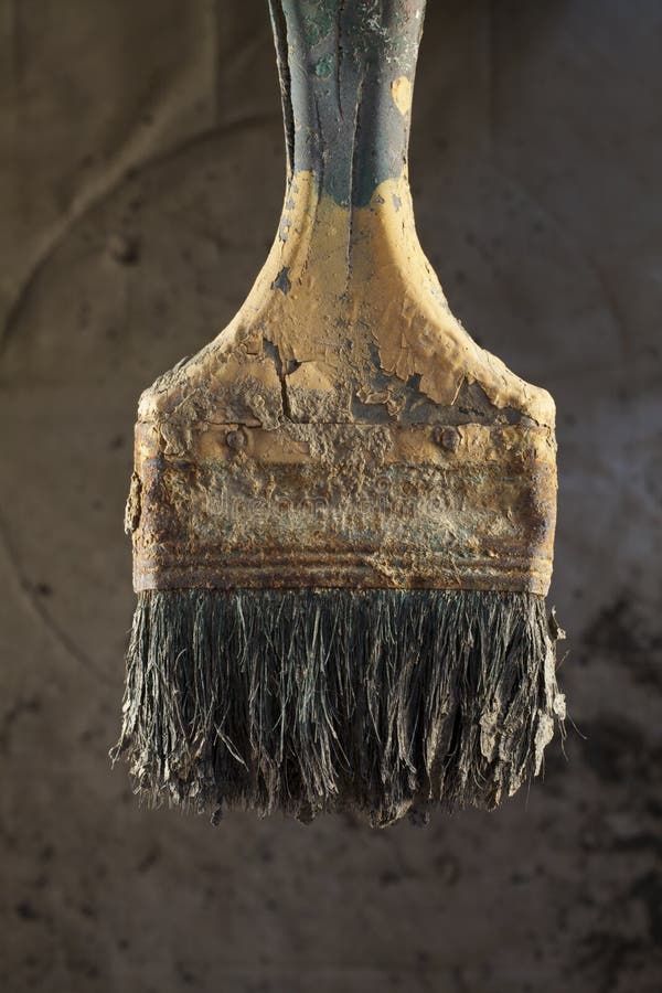 Old paint brush stock image. Image of used, messy, paint 90189691