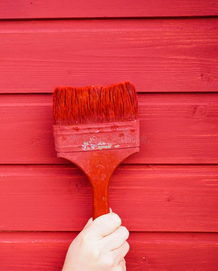 Old Paint Brush on Wood Background . Stock Image Image of dirty