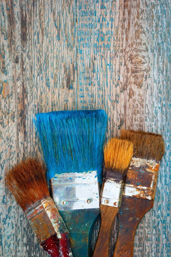 Old paint brushes stock image. Image of building, painted 55099599