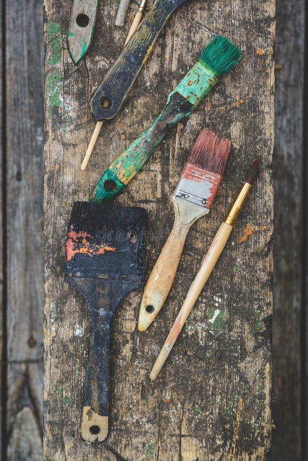 Old paint brushes stock image. Image of metal, paint 74106015