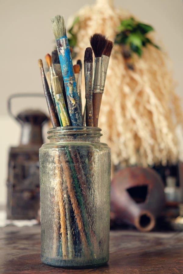 268 Old Paint Brushes Jar Stock Photos Free & RoyaltyFree Stock