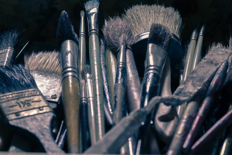 Old paintbrushes stock image. Image of british, vintage 66208429