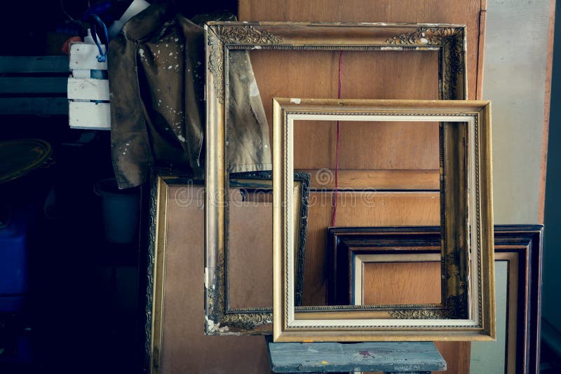 Old paintings frames stock photo. Image of edge, painter 91256730