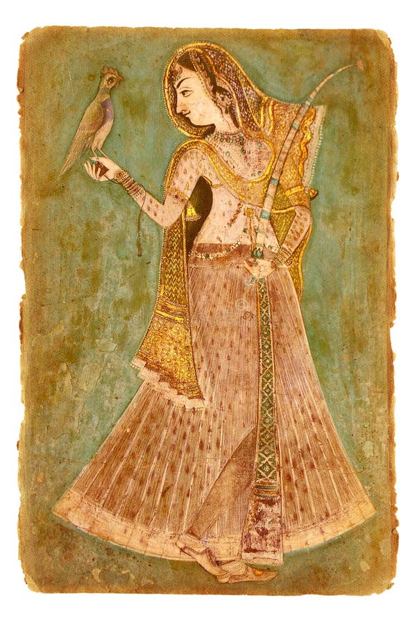 Old paper with ancient Indian picture