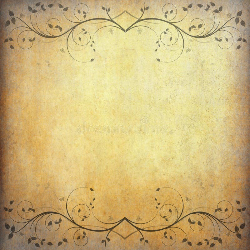 Old paper background with vintage flower