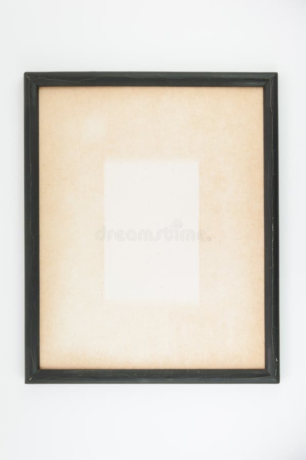 Old Paper In Black Wooden Picture Frame. Stock Photo Image of brown, material 57992490