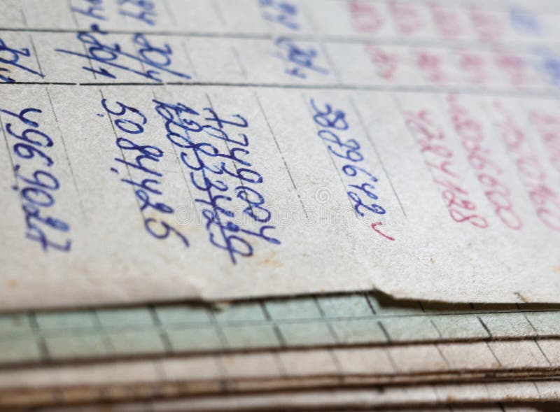 Old Paper Documents in the Archive Stock Photo - Image of figures