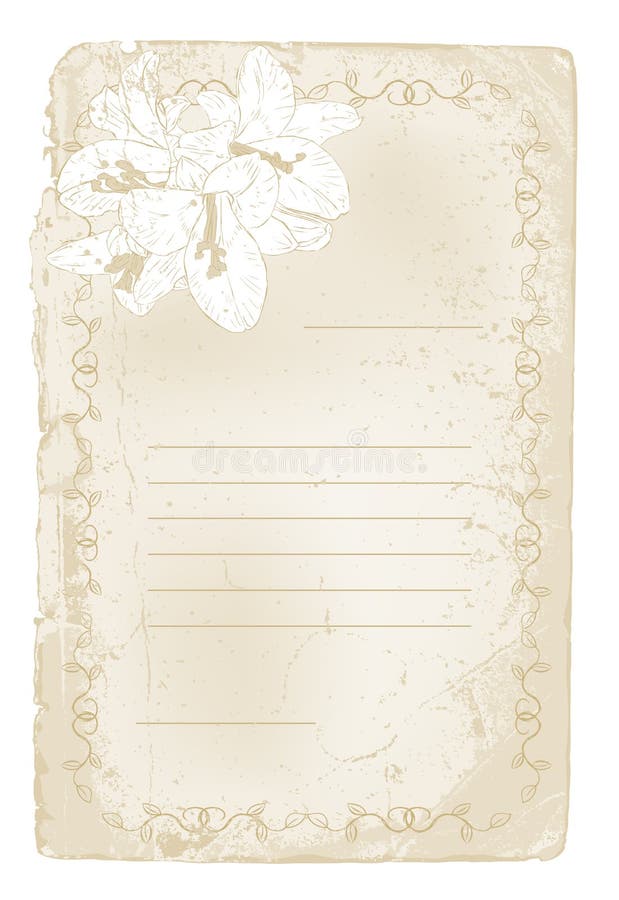 Old paper with floral border