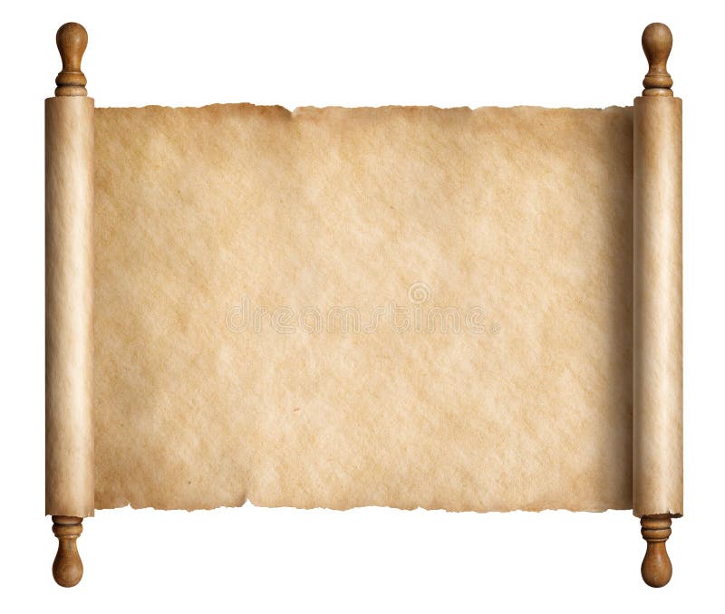 Old paper scroll or ancient parchment isolated on white 3d illustration royalty free illustration