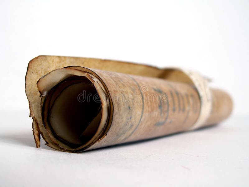 Old paper scroll rolled stock photos