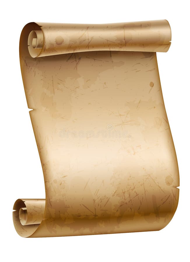 Old Paper Scroll Sheet Isolated on White Stock Vector Illustration of