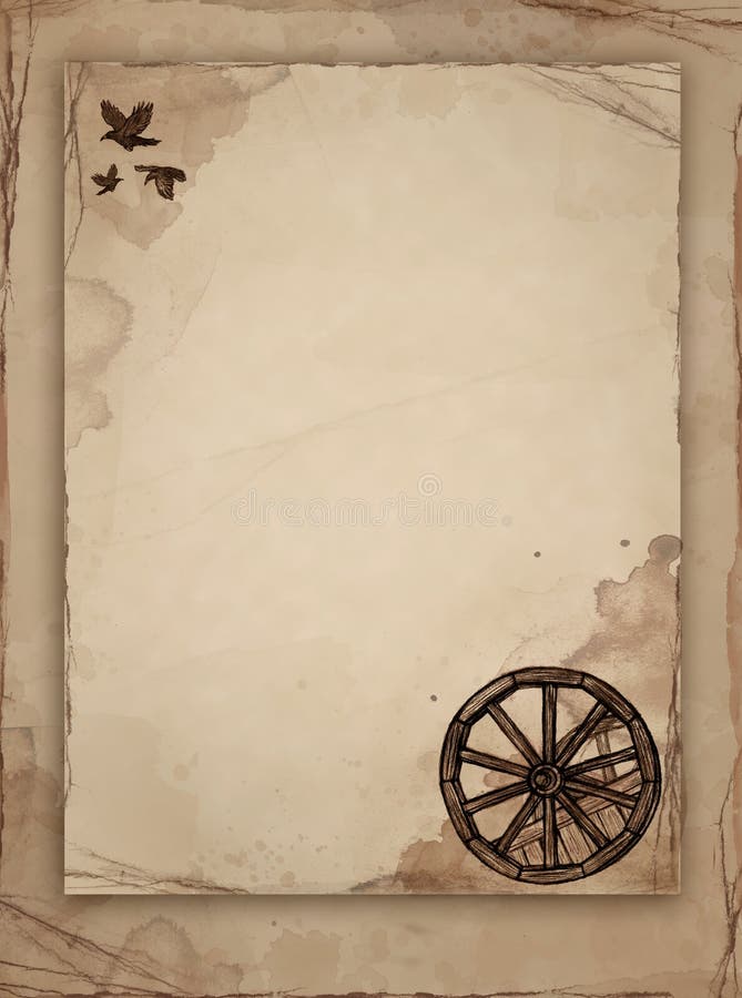 Brown Old Paper with Sketch Stock Illustration Illustration of grunge