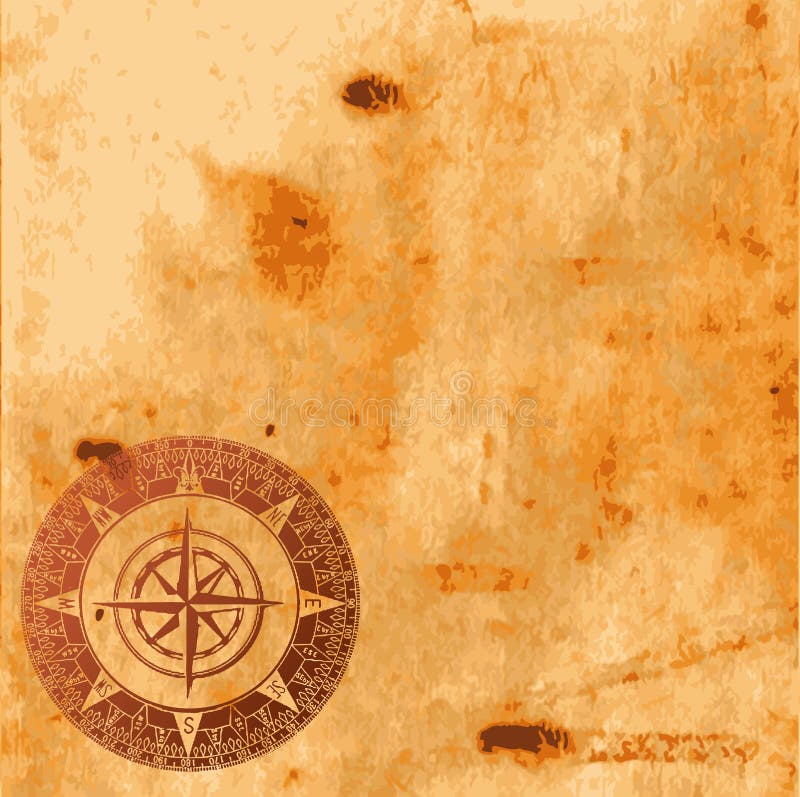 Old paper texture and compass rose