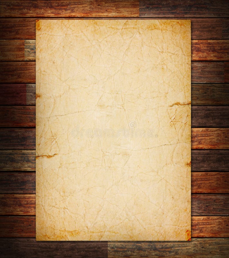 Old paper on the wood royalty free stock photos