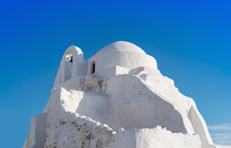 Old Paraportiani 14 century church  - the most famous and popular place on the island Mykonos