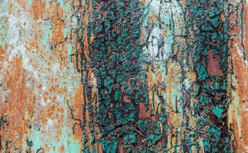 Old Peeling Paint on Rusty Metal Grunge Background