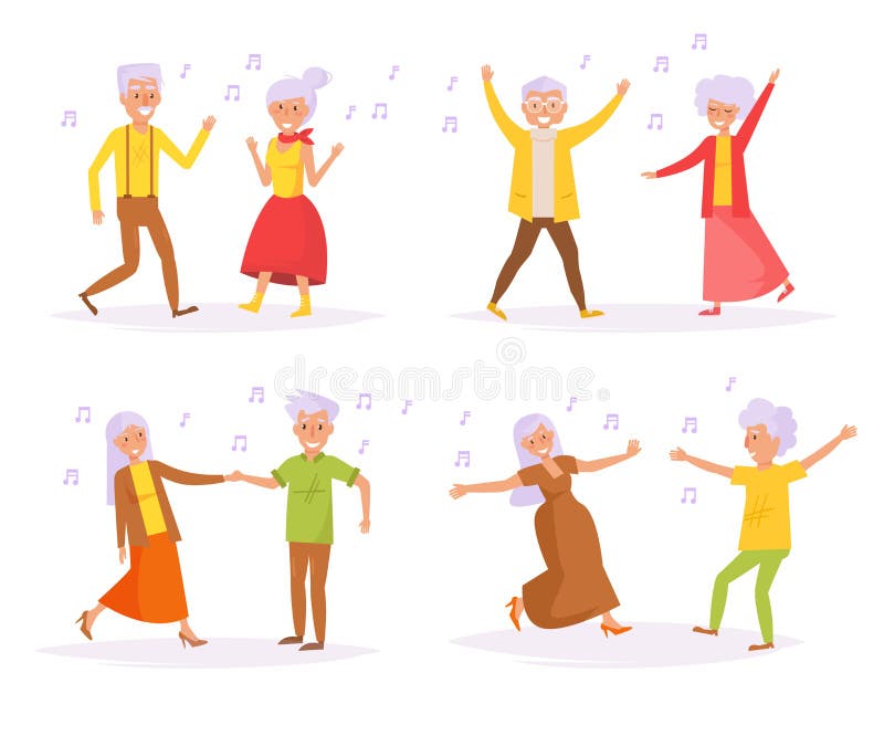 Old people dancing. 