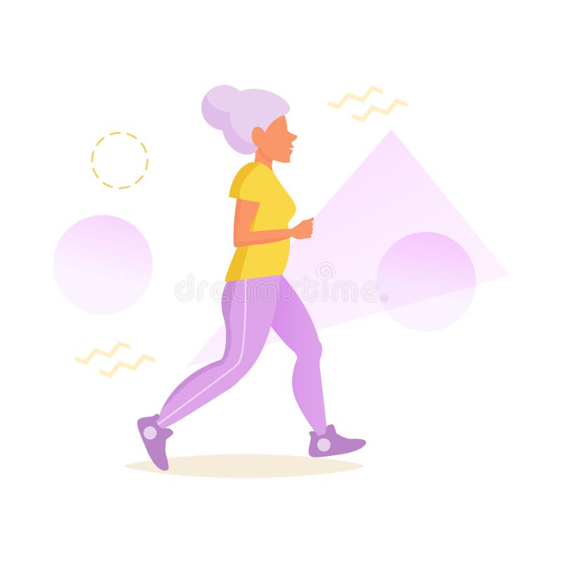 Old person run Vector. Cartoon. stock illustration Old person run Vector. Cartoon. stock illustration
