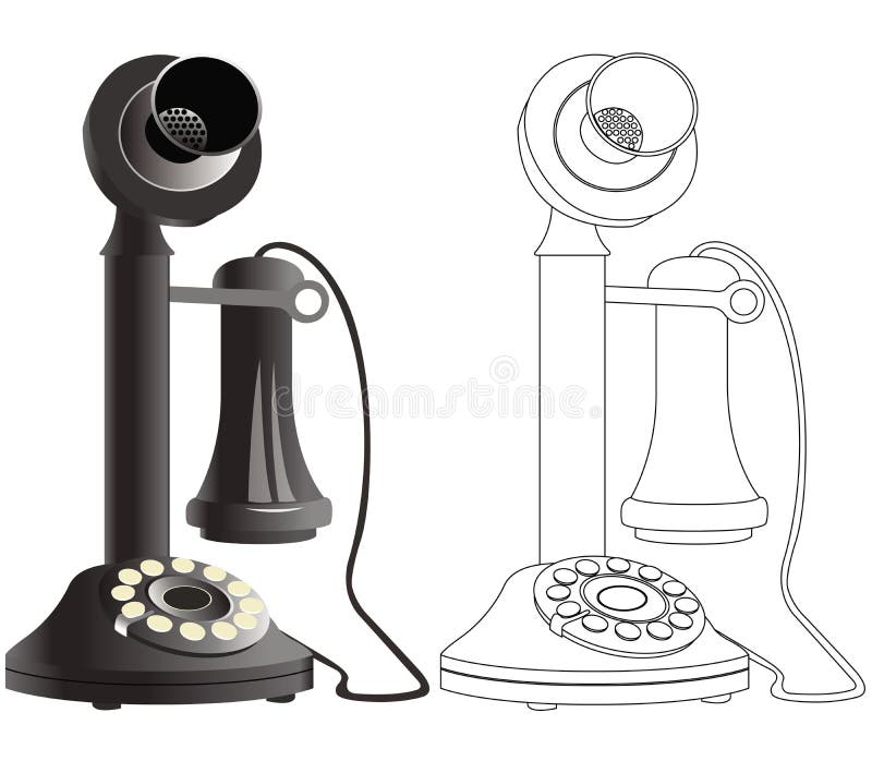 Old phone drawing stock vector. Illustration of ancient 21061517