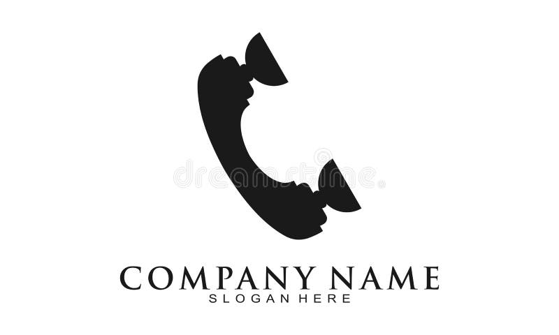 Old phone simple vector logo stock illustration