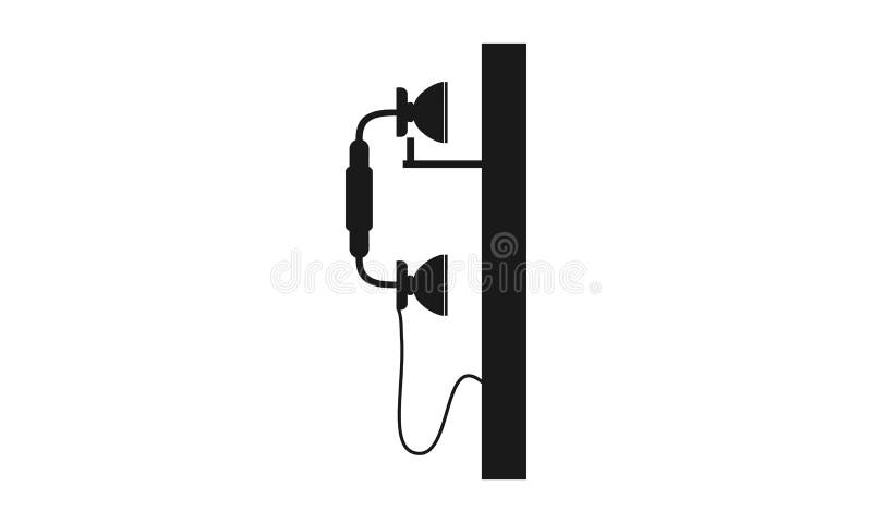 Old phone on the wall illustration vector design vector illustration