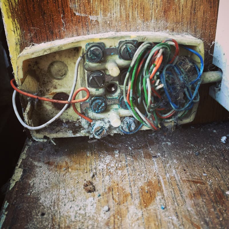 Old phone wiring stock photo. Image of house, connected - 93908432