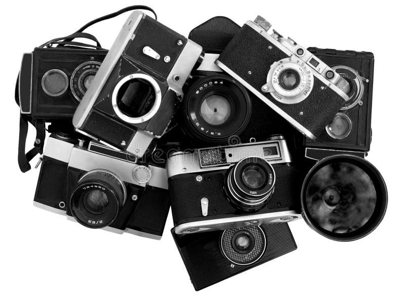 Old photo cameras