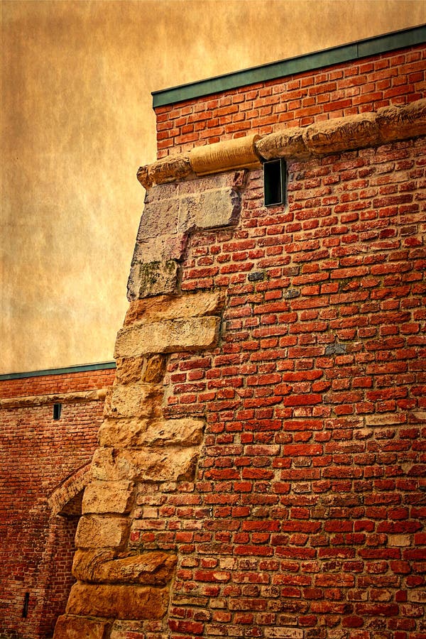 Old photo with detail of fortress wall 4