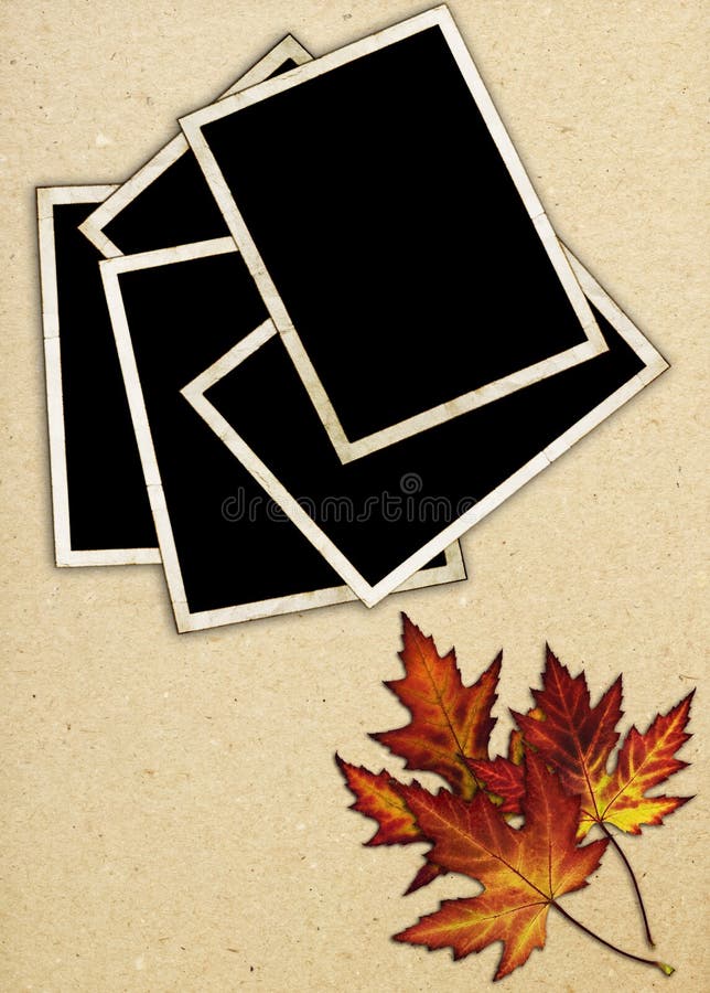 Old photo frame against the background of old paper stock photo Old photo frame against the background of old paper stock photo
