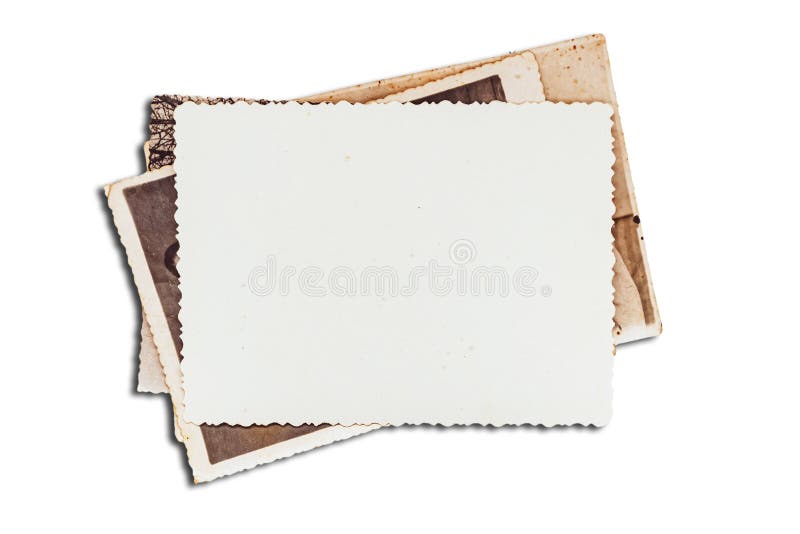 Old photos on white isolated background. Blank old group photo stock image Old photos on white isolated background. Blank old group photo stock image