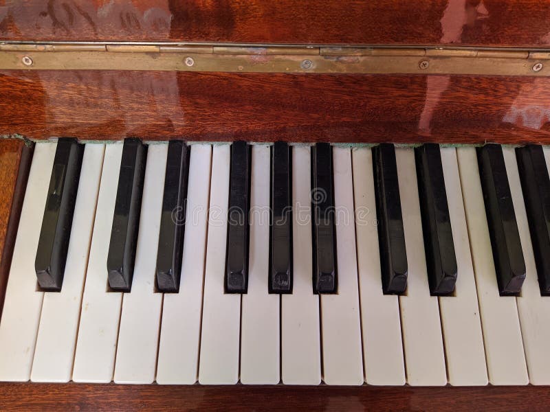 Old Piano Keys Top View Closeup Photo Stock Photo - Image of blank