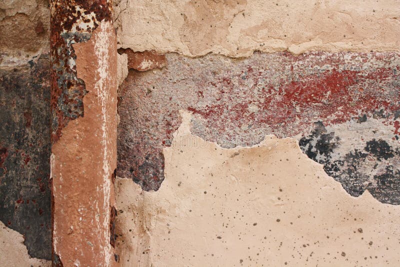 Colorful Plaster and Paint Peeling from a Wall Stock Image Image of
