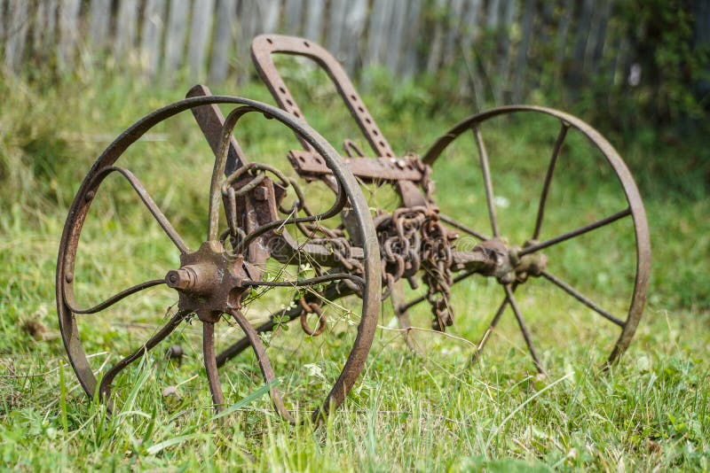 Old Plow Used by Romanian Peasants To Plow Stock Photo Image of
