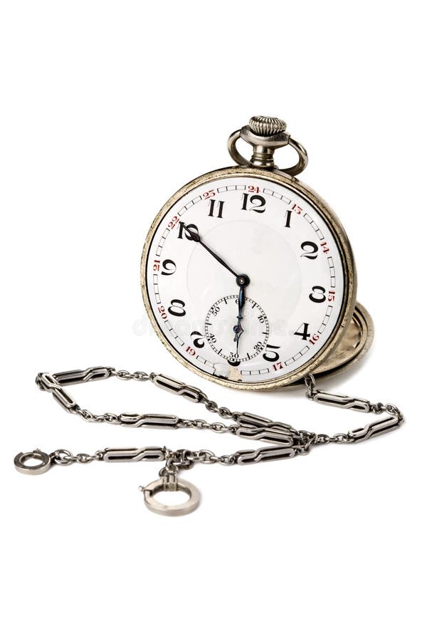 Old pocket watch with a chain