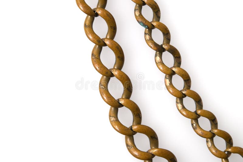 Old Pocket Watch Chain on White Background Stock Photo Image of