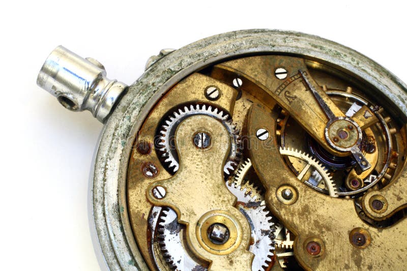Old pocket watch rusty gear royalty free stock images