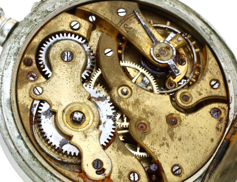 Old pocket watch rusty gear