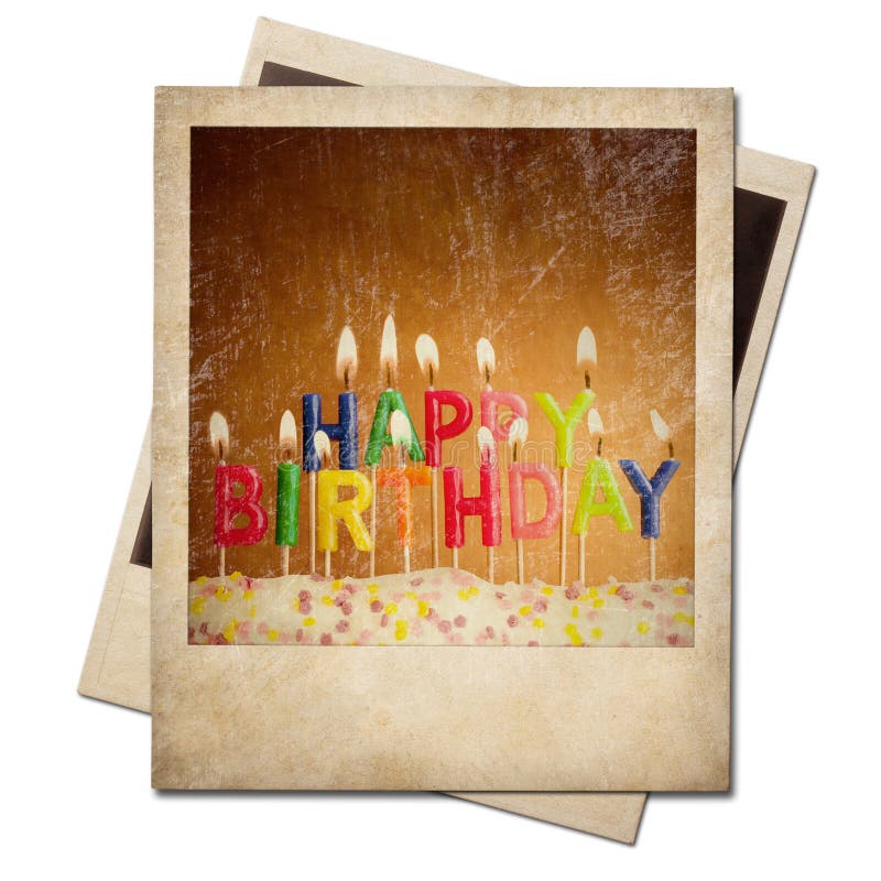 Old polaroid birthday instant photo frame isolated royalty free stock photography Old polaroid birthday instant photo frame isolated royalty free stock photography