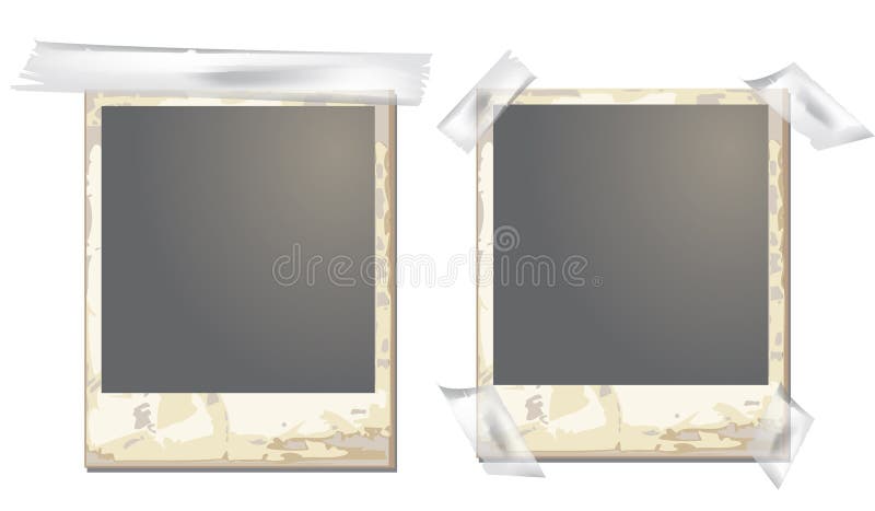 Old polaroid frame easy to resize or change color. Drawing time vectors