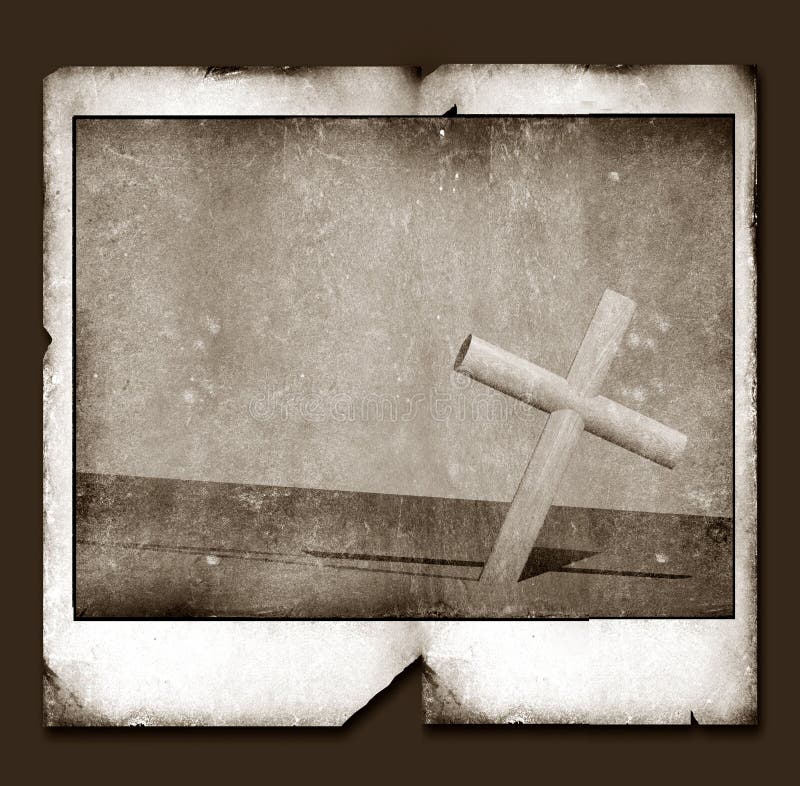 Old Polaroid Frame with Holy cross