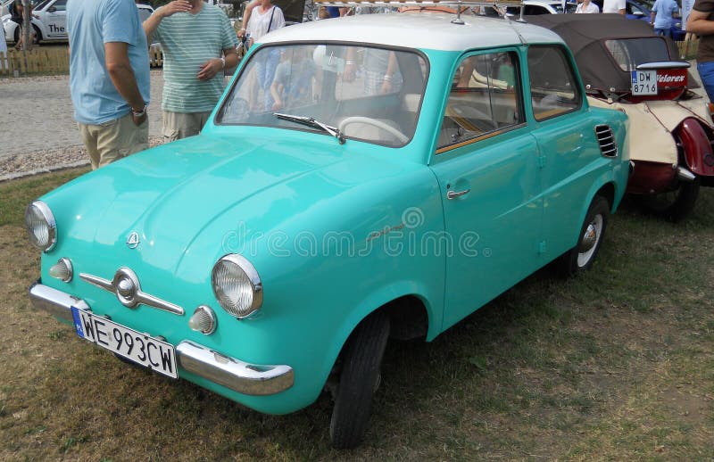 Old Polish car, Mikrus stock images