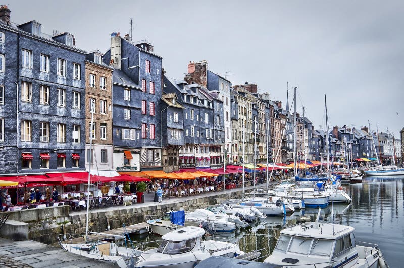 Old Port of Honfleur, Normandy Editorial Photography Image of harbour