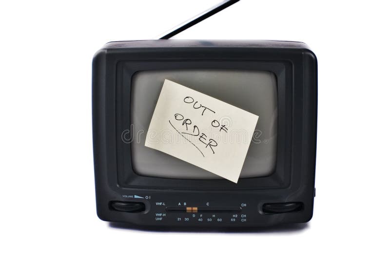 Old portable TV set stock photo. Image of electronics 3673838