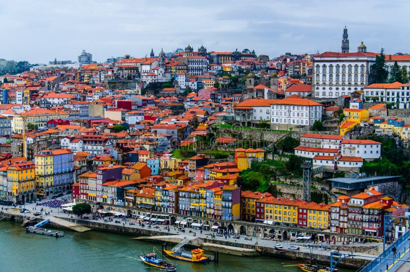 Old Porto houses cityscape at Douro river