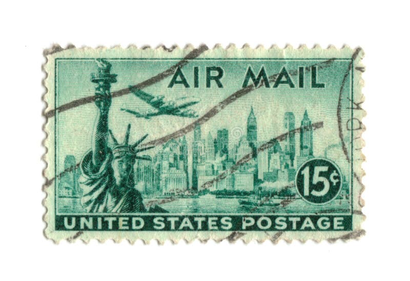 Old postage stamp from USA 15 cents stock photo