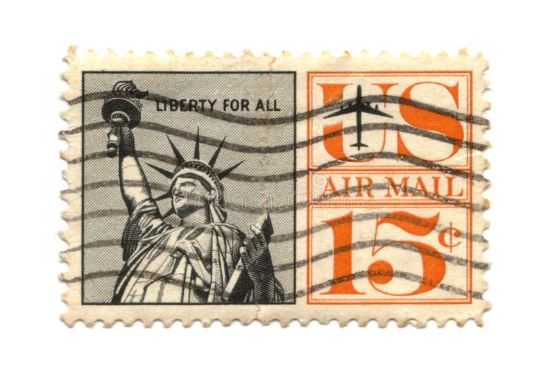 Old postage stamp from USA Liberty royalty free stock photos