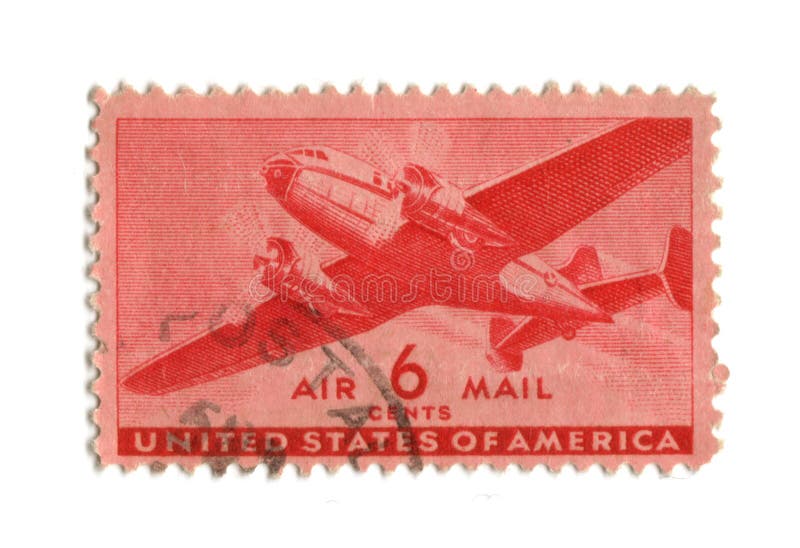 Old postage stamp from USA six cent stock photo
