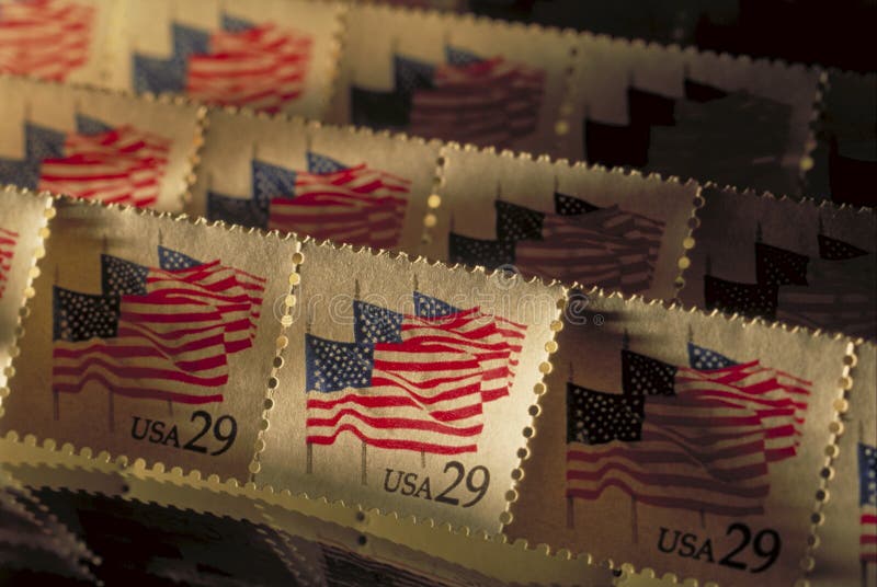 Old postage stamps raked in sunlight royalty free stock photography Old postage stamps raked in sunlight royalty free stock photography